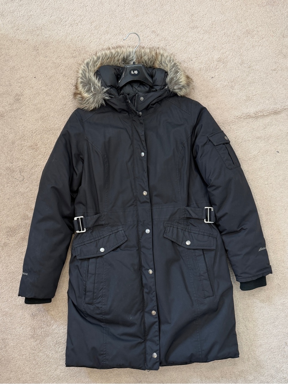 Eddie Bauer Women’s Black Hooded Parka Jacket